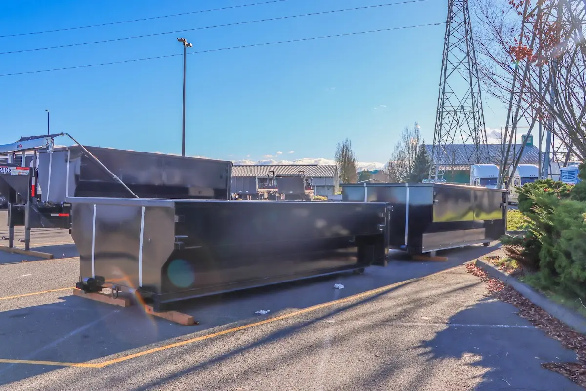 Roll-off dumpster ready for waste disposal at job site for Concrete Dumpster Rental in North Hanover
